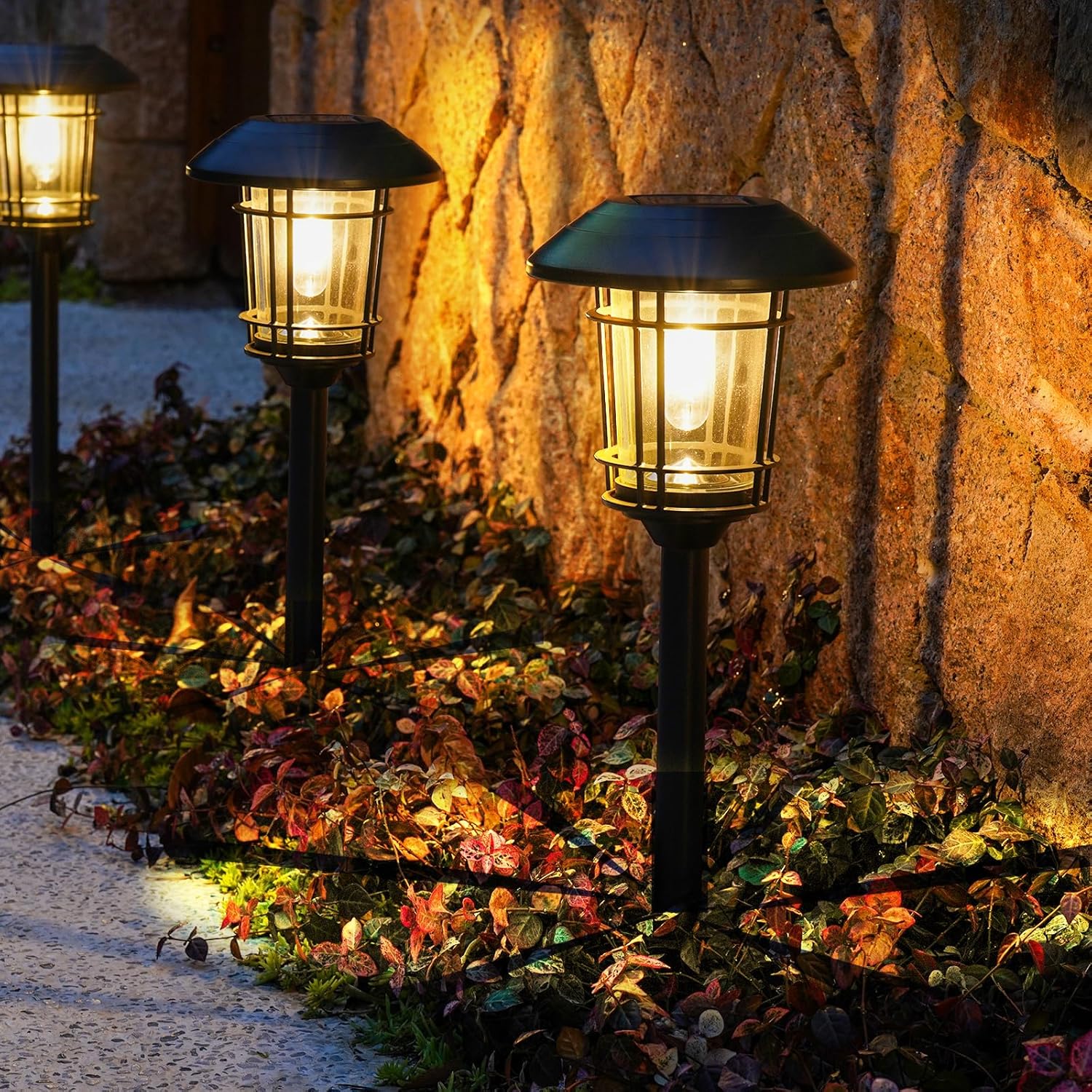 Outdoor Glass Solar Pathway Lights