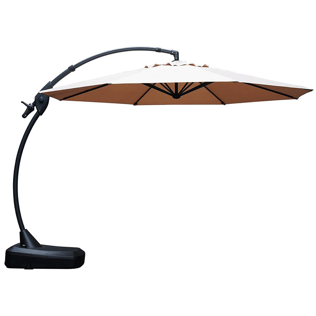 GRAND Patio 11 ft Cantilever Patio Umbrella with Base, Round Large Offset Umbrellas for Garden Deck Pool