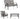 Outdoor furniture set with dimensions labeled on a white background