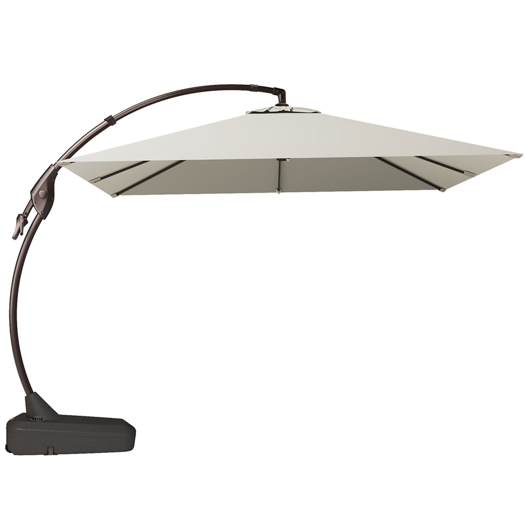 GRANDPATIO 10x10 ft Square Patio Cantilever Umbrella, Deluxe Curvy Offset Umbrella with Base
