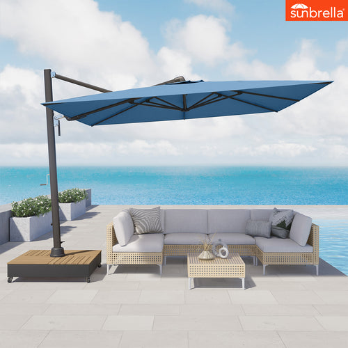 GRAND PATIO 10x13 FT Sunbrella Cantilever Aluminum Umbrella, 5-Year-Non-Fading