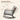 Rocking chair with gray cushion and wooden armrests, showing rocking motion angles on a beige background.