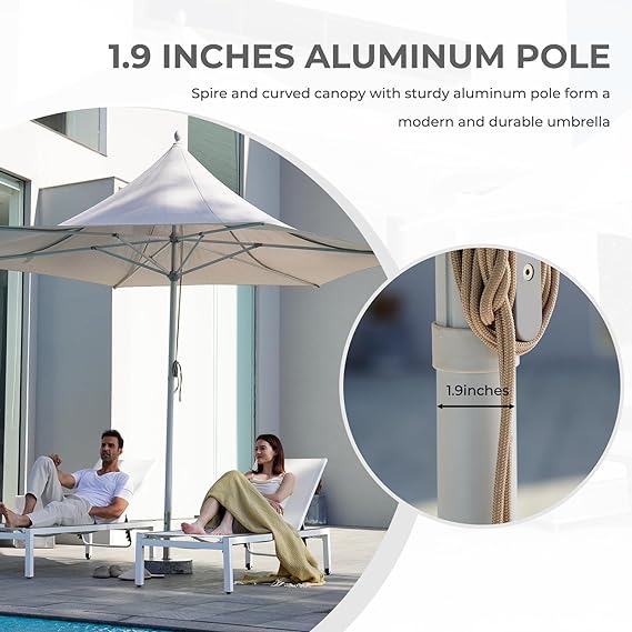 11 foot side post patio umbrellas GRAND PATIO 11 ft Sunshade Umbrella with Pulley Lift for Poolside Backyard Beach