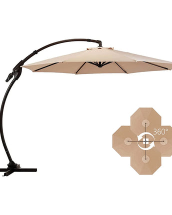 GRAND PATIO Napoli 11 FT Cantilever Offset Umbrella with 360° Rotation.