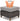 Wicker ottoman with a gray cushion and load capacity indicator on a white background