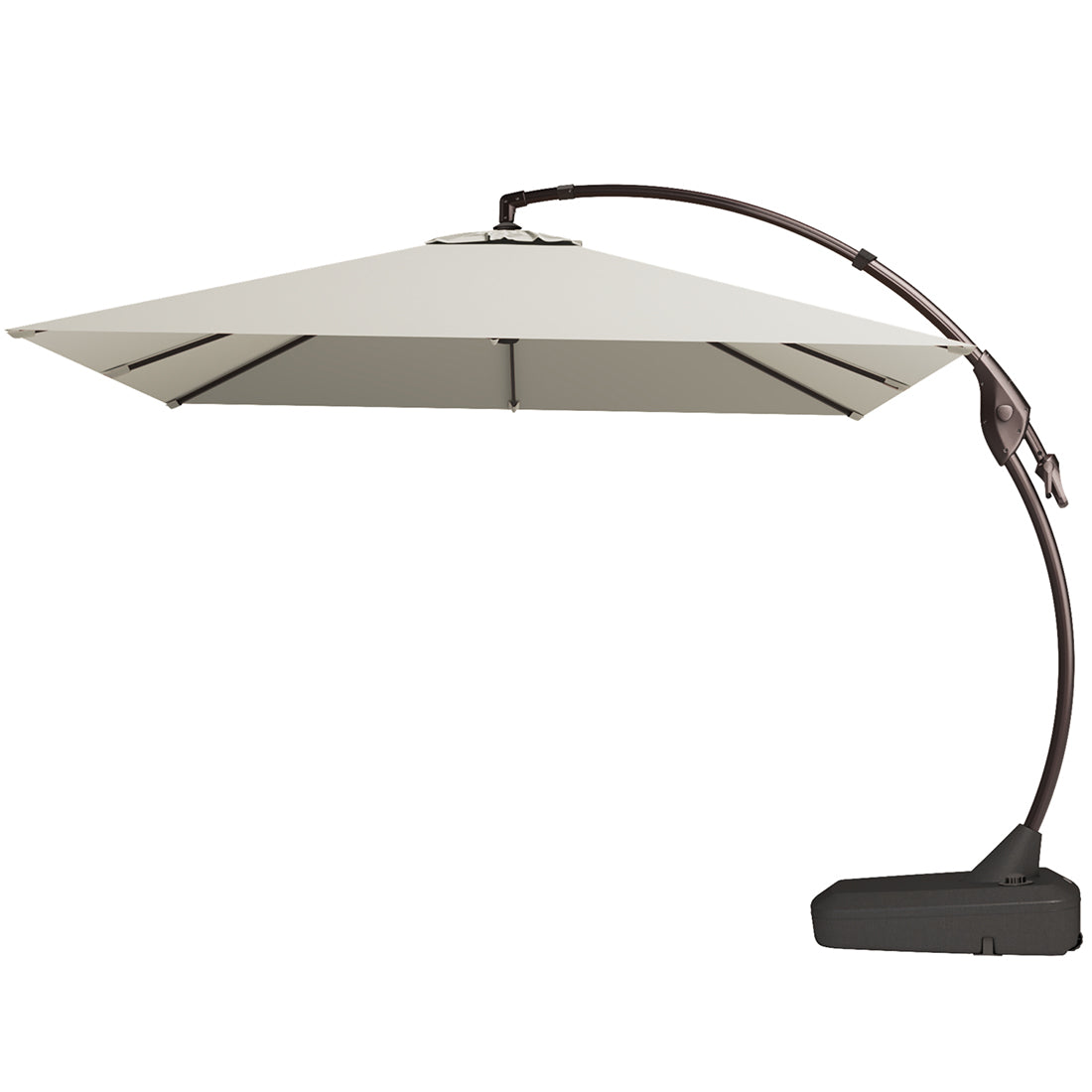 grand patio deluxe napoli 11 ft curvy aluminum offset umbrella GRANDPATIO 10x10 ft Square Patio Cantilever Umbrella, Deluxe Curvy Offset Umbrella with Base