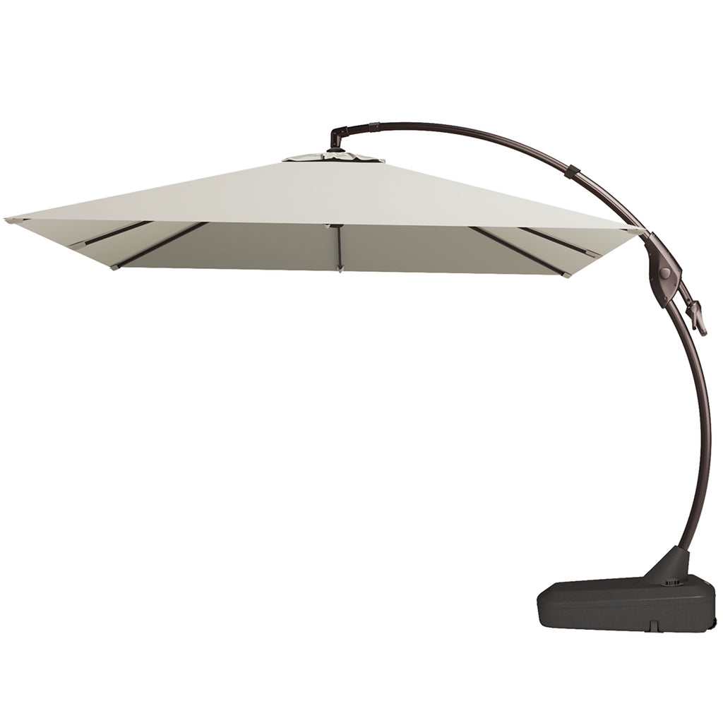 GRAND PATIO 10x10 FT Square Patio Cantilever Umbrella, Deluxe Curvy Offset Umbrella with Base(No Umbrella Cover)