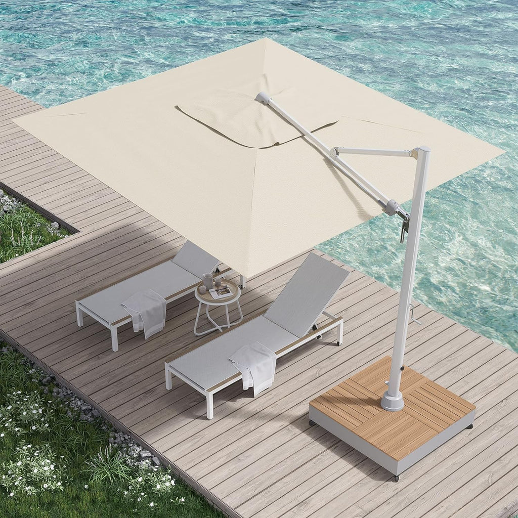 grand patio cantilever umbrella GRANDPATIO Duo Sidepost Aluminum Outdoor The upgraded crank system and handle design make the cantilever umbrella easy to open and close and offer 75° adjustable tilt operation GRAND PATIO 10x13 ft Sunbrella