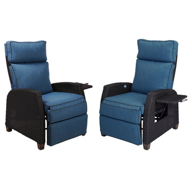 MOOR indoor and outdoor wicker extra-long recliner with cushion