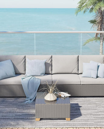 GRAND PATIO Outdoor Conversation Sets with Cushions, Wicker Modular Sofa Sets for Garden Backyard Terrace.