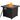 Black outdoor fire pit table with flames on a white background