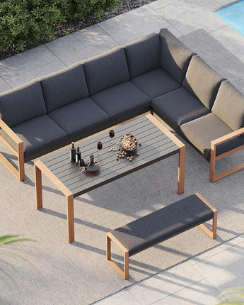 GRAND PATIO 8-Person Outdoor Furniture Set, Modern Patio Conversation Corner Sofa
