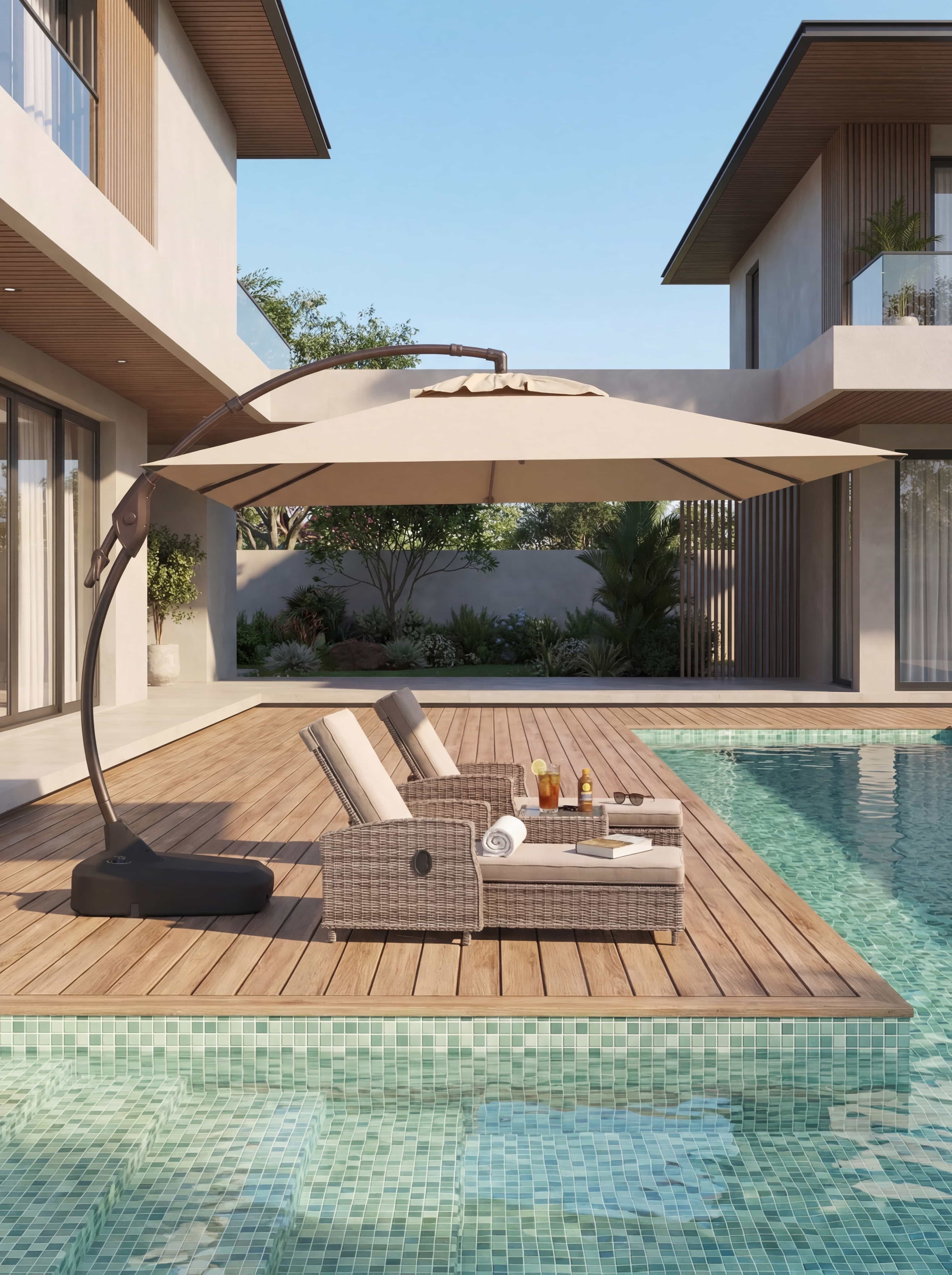 grand resort patio umbrella GRANDPATIO Duo Sidepost Aluminum Cantilever Outdoor In commercial applications The Best Patio And Pool