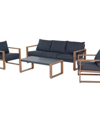 GRAND PATIO Outdoor Duisburg Aluminum Conversation Sofa Sets, with Removable  Cushion and Coffee Table