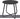 Black round side table with metal legs on a white background