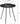 Black side table with dimensions labeled on a white background