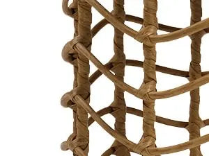 Close-up of woven brown rope on a white background