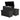 Outdoor wicker 170-gallon resin deck box with a lid, featuring handles and a textured black finish.