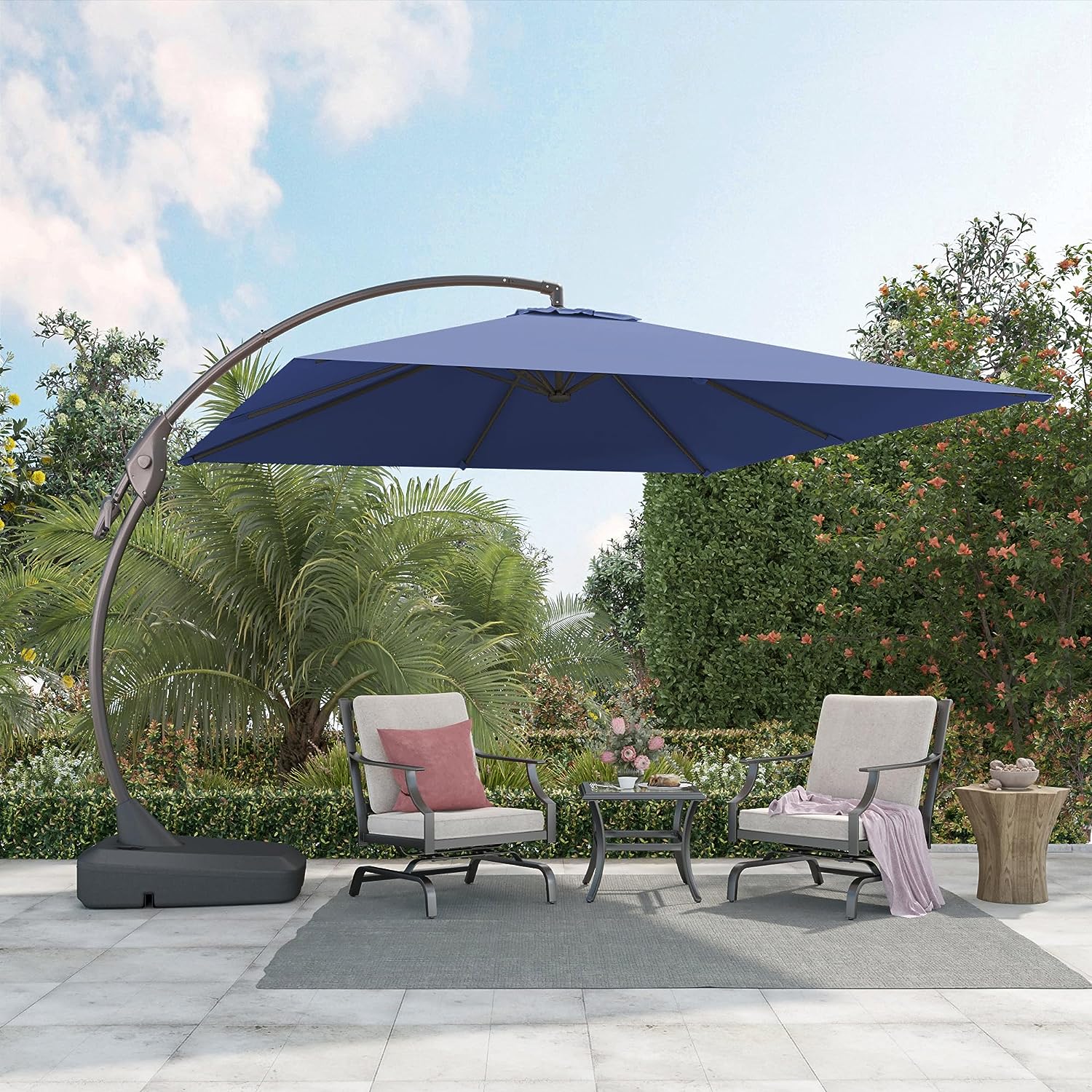 GRAND PATIO 10x10 FT Square Patio Cantilever Umbrella, Deluxe Curvy Of – GRANDPATIO
