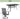 Measurement chart of a black outdoor table and chair with dimensions labeled.