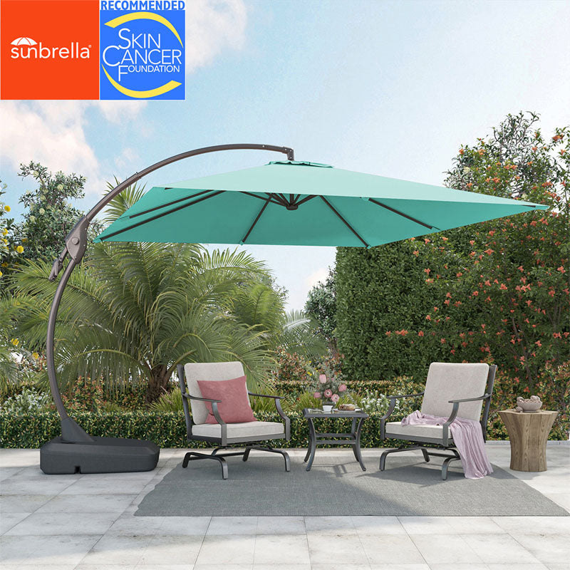 Sunbrella Cantilever Napoli Hanging Umbrella with Big Base