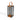 Solar lantern with wooden top and slatted design on a white background