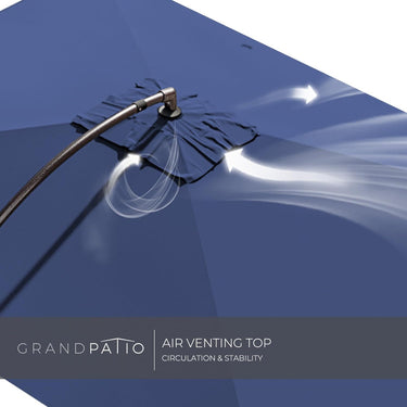 GRANDPATIO Large Rectangular Patio Umbrella with Base, with Umbrella Cover, Cantilever Umbrellas Easy Tilt.