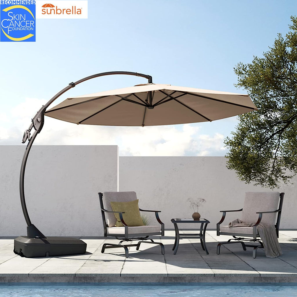 grand patio napoli 12-foot round sunbrella cantilever umbrella 12 ft Deluxe with Umbrella Cover STURDY AND STABLE GRANDPATIO, Patio Umbrella, 12ft Round