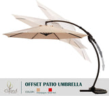 GRAND PATIO Napoli 11 FT Cantilever Offset Umbrella with 360° Rotation.