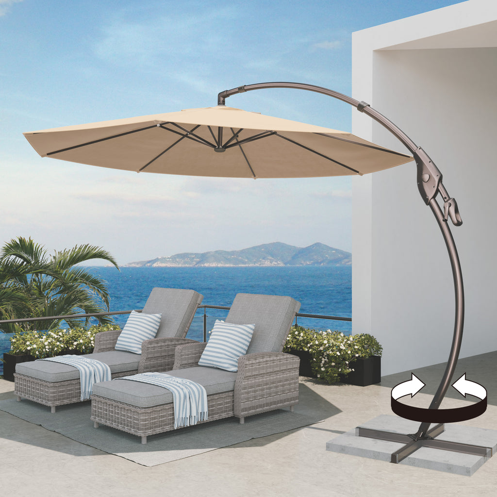 GRAND PATIO Napoli 11 FT Cantilever Offset Umbrella with 360° Rotation – GRANDPATIO GRAND PATIO Napoli 11 FT Cantilever Offset Umbrella with 360° Rotation – GRANDPATIO