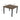 Square table with dimensions labeled on a white background