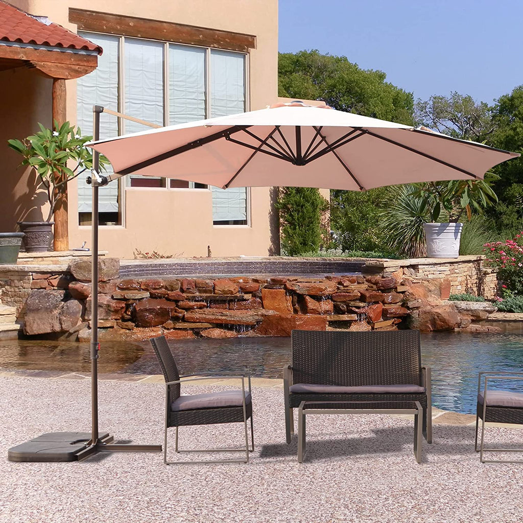 grand patio deluxe 10 ft aluminium offset umbrella GRAND Patio 10FT Outdoor Aluminum Patio Umbrella, Market Cantilever large Outdoor Umbrella Polyester Patio Shade UV Protection,Offset Patio Umbrella W