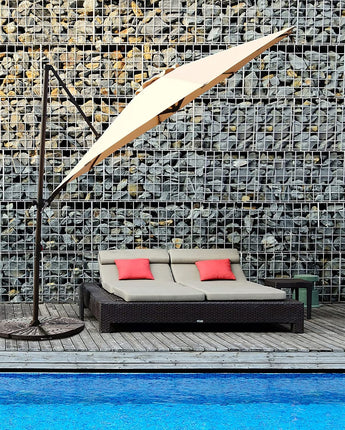 GRAND PATIO 10FT Outdoor Aluminum Patio Umbrella, Market Cantilever large outdoor umbrella Polyester Patio Shade UV Protection,Offset Patio Umbrella Without Base,Tilt and Crank