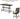 Black outdoor table and chair set with weight capacity indicators on a white background
