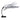 Black and white striped patio umbrella with curved arm on a white background