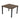 Square table with brown top and black legs on a white background