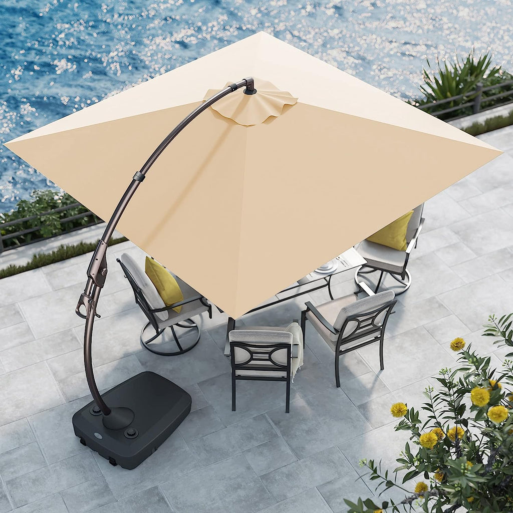 GRAND PATIO 10x10 FT Square Patio Cantilever Umbrella, Deluxe Curvy Of – GRANDPATIO