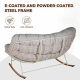 GRAND PATIO Double-seat Rocking Chair, Outdoor Oversized Rocking Papasan Chair with Padded Cushion.