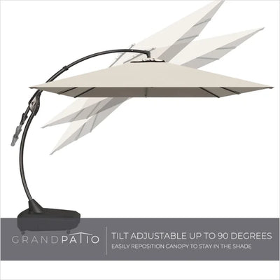 grand patio deluxe napoli patio umbrella GRANDPATIO Large Rectangular Cantilever Umbrellas Easy Tilt, with Base
