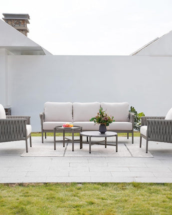 GRAND PATIO 5-Piece Thick Cotton Rope Outdoor Conversation Sofa Set.
