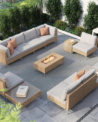 12 Pieces Sectional with Fire Pit
