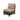Wicker chair with beige cushions on a white background