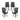 Four black outdoor bar stools with woven seats on a white background