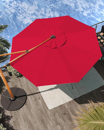 GRAND PATIO Offset Patio Umbrella,360-Degree Rotation (Weighted Base NOT INCLUDED)