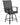 Black swivel chair with measurements on a white background