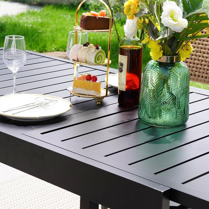 缅因全铁露管藤编正餐椅4件套 美亚爆品等库存GRAND PATIO Outdoor Dining Chair Set, Metal Woven Wicker Fixed Patio Chairs with Grey Cushions.
