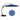 Blue patio umbrella with measurements on a white background