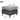Wicker ottoman with gray cushion and dimensions labeled on a white background