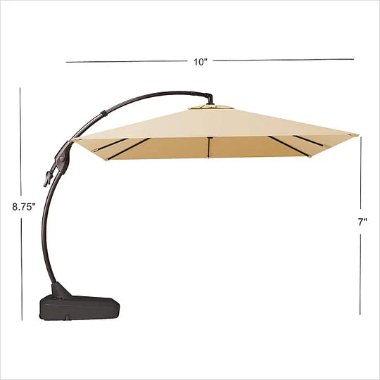 grand patio deluxe 10 foot curved aluminium offset umbrella Cantilever Heavy Duty Wind Resistant Patio Umbrella