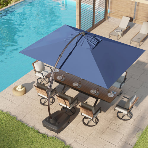 Grand Patio Large Rectangular Cantilever Umbrellas Easy Tilt, with Base and Umbrella Cover